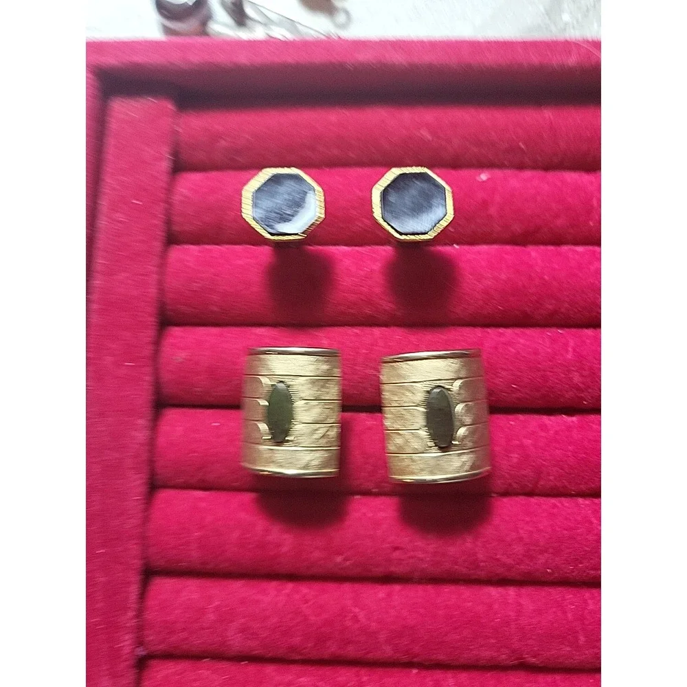 vintage swank‎ cufflinks gold tone 2 Sets